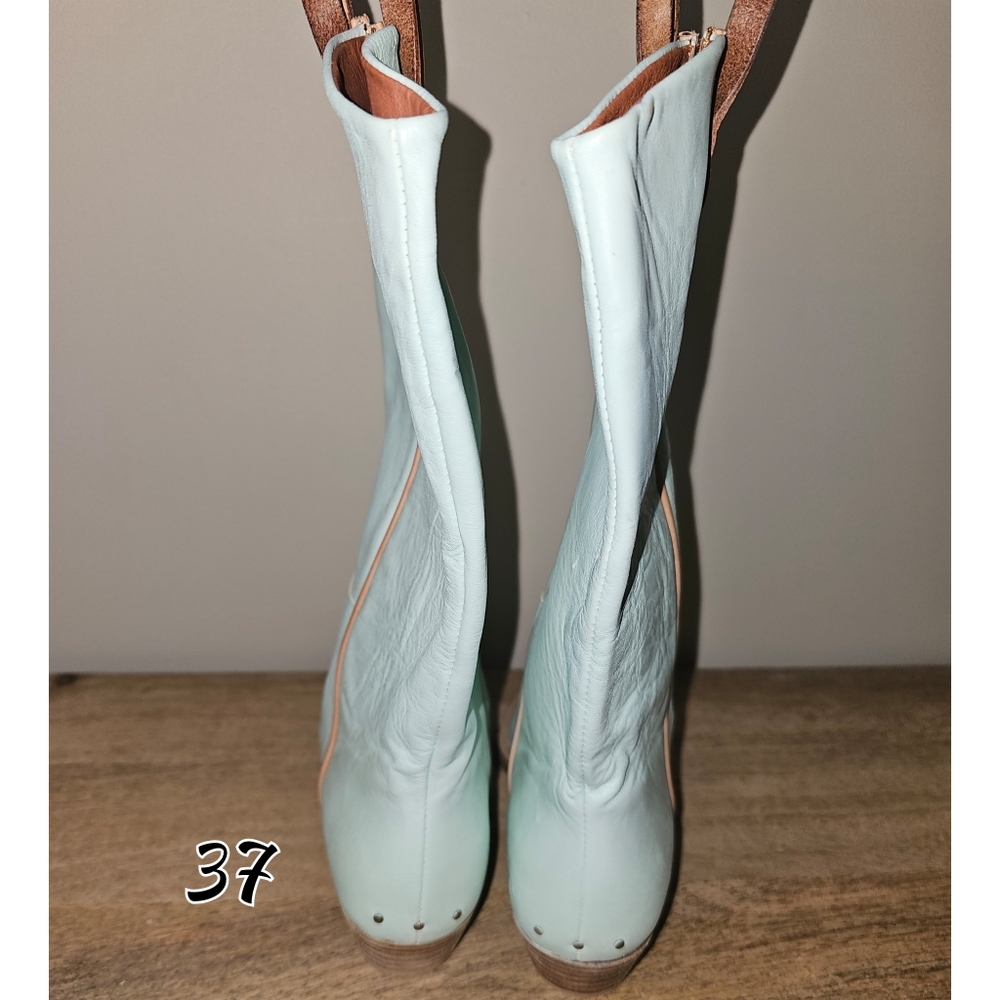 Free People WE THE FREE Montage Tall Boots Cactus Milk Leather - Picture 14 of 16
